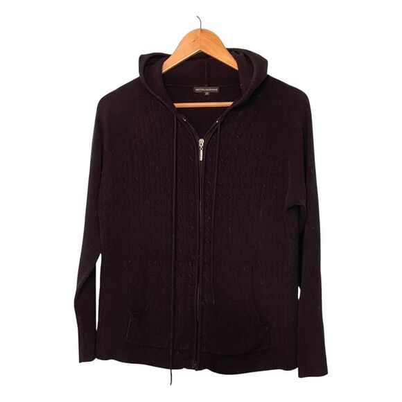 Western Connection Full Zip Hooded Cable Knit Cardigan Sweater Black 2X - Picture 1 of 6